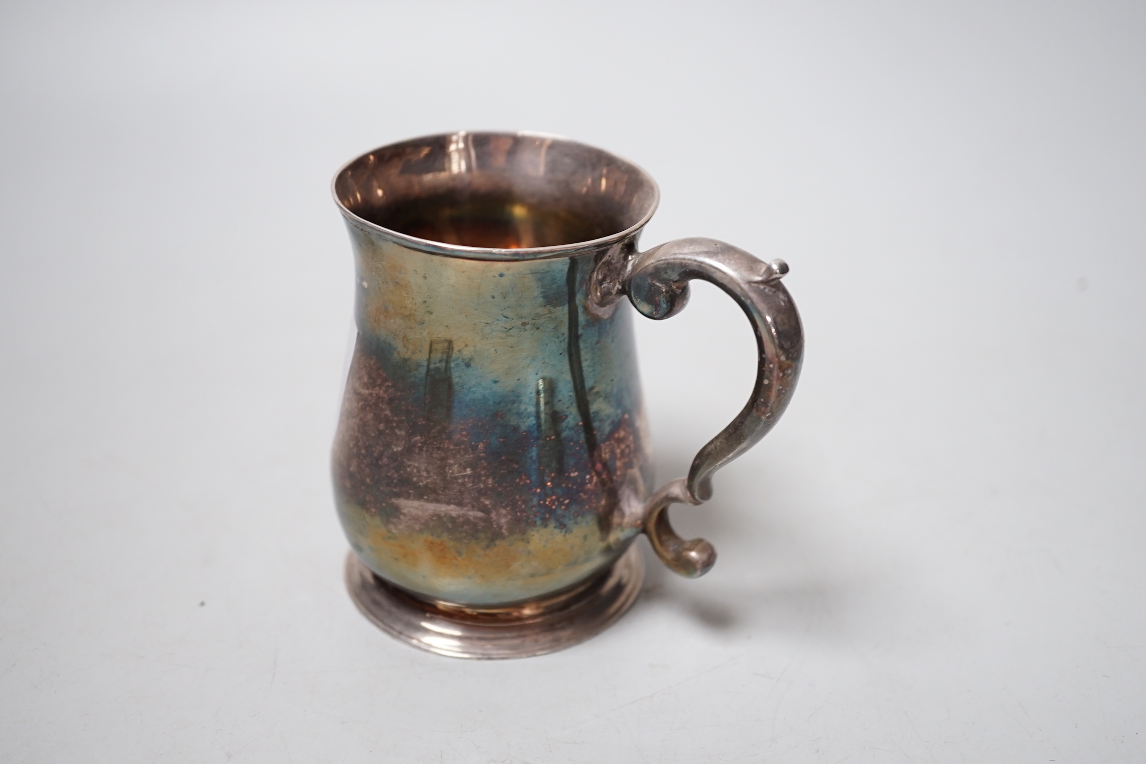 A George III silver baluster mug, Shaw & Priest, London, 1750, 92mm, 5.7oz.